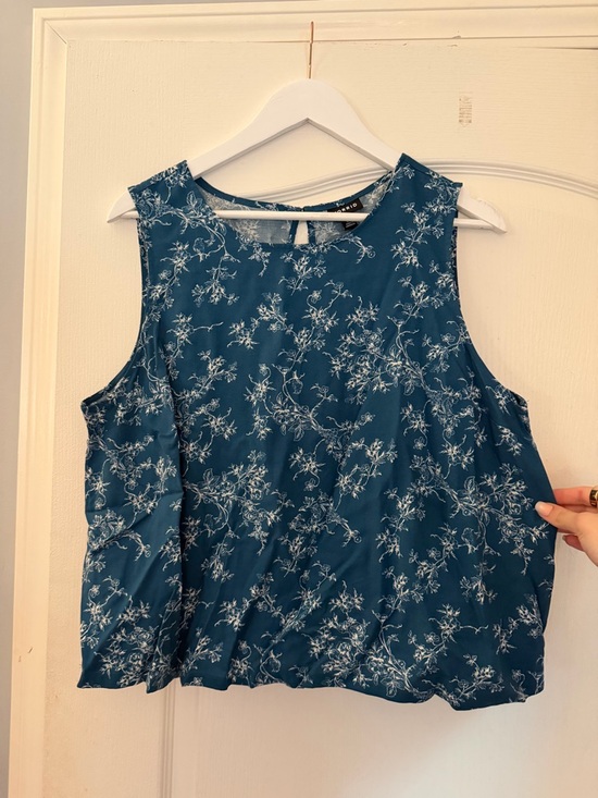 torrid Tops - torrid Teal Blue Floral Sleeveless Camisole